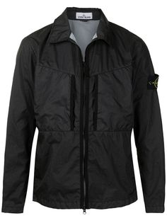 Stone Island куртка-рубашка с нашивкой-логотипом