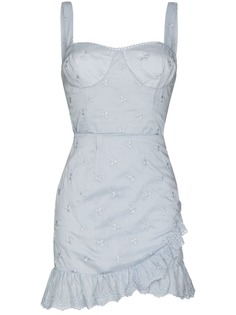 Reformation платье мини Ives с цветочной вышивкой