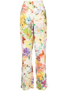 Rosie Assoulin брюки с завышенной талией и цветочным принтом