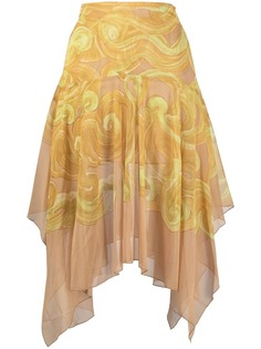 KNWLS юбка миди асимметричного кроя с принтом Halcyon Charlotte Knowles