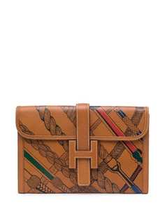 Hermès клатч Jige pre-owned с принтом Hermes
