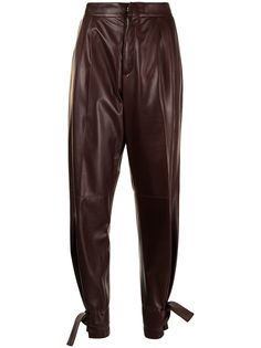 Jil Sander кожаные зауженные брюки