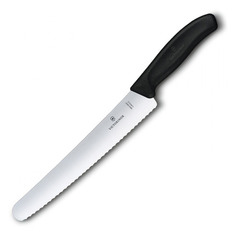 Нож кухонный Victorinox Swiss Classic (6.8633.22B) стальной для хлеба лезв.220мм серрейт. заточка че