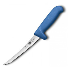 Нож кухонный Victorinox Fibrox, обвалочный, 150мм, заточка прямая, стальной, синий [5.6612.15]