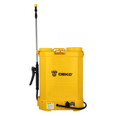 Опрыскиватель DEKO DKSP10, аккумуляторный, наплечный, 16л, желтый [065-0942] ДЕКО
