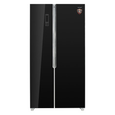 Холодильник WEISSGAUFF WSBS 500 NFB Inverter, двухкамерный, черное стекло