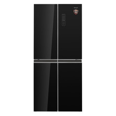 Холодильник WEISSGAUFF WCD 337 NFB, трехкамерный, черное стекло