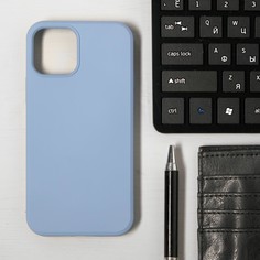Чехол luazon для телефона iphone 12/12 pro, soft-touch силикон, голубой