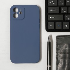 Чехол luazon для телефона iphone 12, soft-touch силикон, глубокий синий