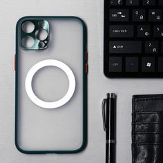Чехол luazon для iphone 12 pro max, поддержка magsafe, с окантовкой, пластиковый, зеленый