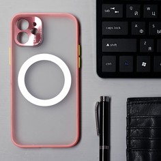 Чехол luazon для iphone 12, поддержка magsafe, с окантовкой, пластиковый, розовый