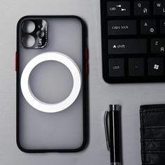 Чехол luazon для iphone 12 mini, поддержка magsafe, с окантовкой, пластиковый, черный