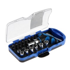 Отвертка с набором бит и торцевых головок тундра, в пластиковом кейсе, 25 предметов Tundra