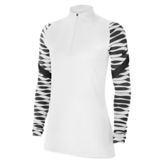 Женская футболка для футбольного тренинга с молнией 1/4 Nike Dri-FIT Strike - Белый