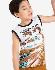 Майка с тропическим принтом SUMMER PLACE для мальчика Gloria Jeans