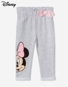 Серые спортивные брюки с принтом Disney для девочки Gloria Jeans
