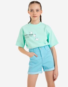 Голубые джинсовые шорты New slim для девочки Gloria Jeans