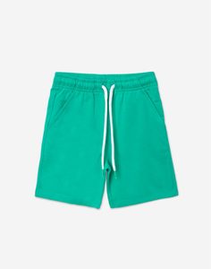 Зелёные спортивные шорты с принтом для мальчика Gloria Jeans