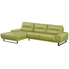 Диван ФС Нита натуральная кожа фисташковый левый угол 178x313x83 см