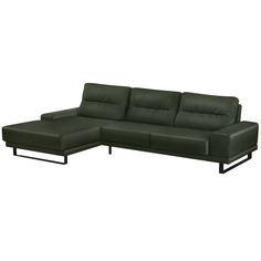 Диван ФС Нита натуральная кожа зелёный матовый левый угол 178x313x83 см