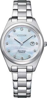 Японские женские часы в коллекции Super Titanium Женские часы Citizen EW2600-83D