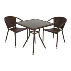 Комплект мебели café (стол и 2 стула) (ecodesign) черный 70x78x70 см.