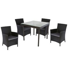Комплект обеденный munich (стол и 4 стула) (ecodesign) черный 90x877x90 см.