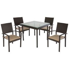 Комплект обеденный hamburg (стол и 4 стула) (ecodesign) коричневый 90x94x90 см.