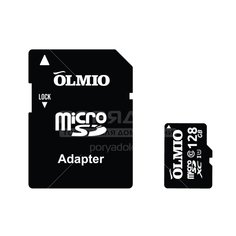 Карта памяти OLMIO 039606 microSDXС 128 ГБ Pro UHS-I U3 V30 с адаптером