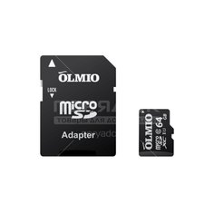 Карта памяти OLMIO microSDXC 039127 64 ГБ Class 10 UHS-I с адаптером