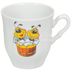 Кружка фарфоровая Пчелы Школьная 6С2433, 250 мл Добрушский фарфоровый завод