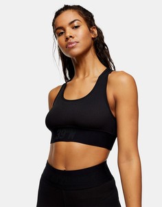 Черный спортивный бюстгальтер Topshop Active-Черный цвет