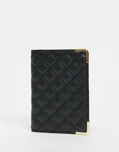 Стеганая обложка для паспорта ASOS DESIGN-Черный