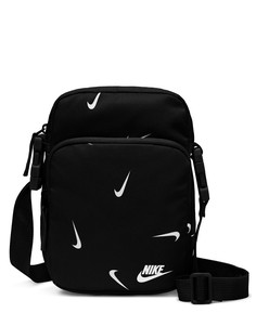 Черная сумка через плечо для полетов с принтом в виде мини-галочки Nike Heritage-Черный