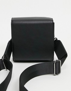 Черная квадратная сумка через плечо из искусственной кожи ASOS DESIGN-Черный