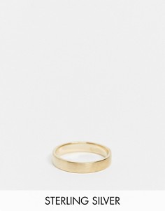 Широкое кольцо из стерлингового серебра с позолотой 14 карат ASOS DESIGN-Золотистый