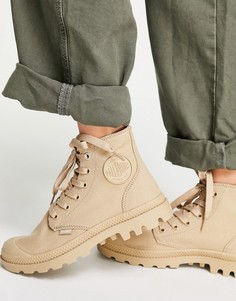 Ботильоны песочного цвета на шнуровке Palladium Pampa-Светло-бежевый