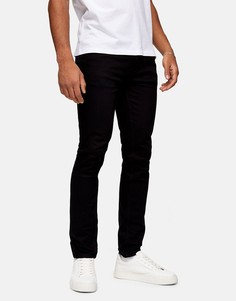 Эластичные узкие джинсы из органического хлопка черного цвета Topman-Черный цвет