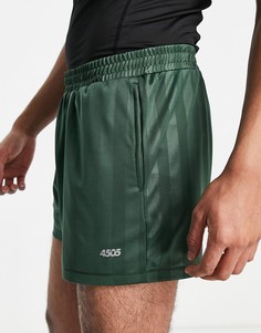 Спортивные шорты зеленого цвета в полоску в стиле ретро ASOS 4505-Зеленый цвет