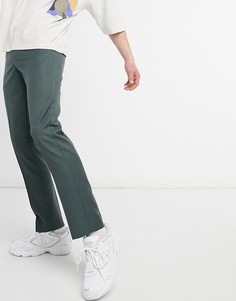 Зеленые строгие брюки облегающего кроя River Island-Зеленый