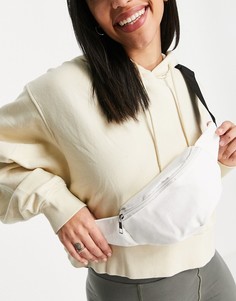 Соломенная сумка-кошелек на пояс бежевого цвета SVNX-Белый
