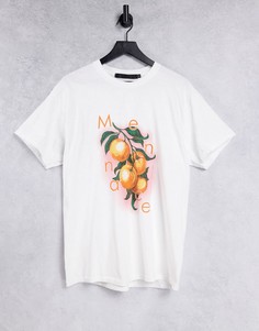 Серая oversized-футболка с принтом апельсинов Mennace-Серый