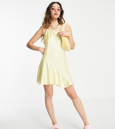 Желтое мини платье-комбинация с кроем по косой COLLUSION-Желтый