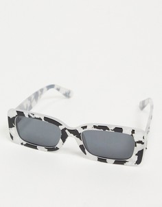 Квадратные солнцезащитные очки в черно-белой оправе из переработанных материалов ASOS DESIGN Recycled-Многоцветный