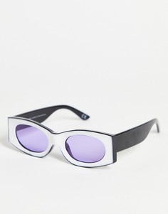 Квадратные солнцезащитные очки в белой оправе с фиолетовыми стеклами ASOS DESIGN-Многоцветный