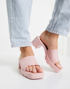 Розовые мюли на каблуке из гибкого пластика ASOS DESIGN Heat-Розовый цвет