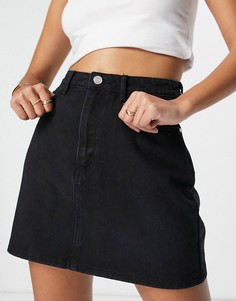 Черная джинсовая мини-юбка Missguided-Черный