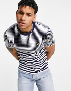 Футболка в разную полоску Lyle & Scott-Темно-синий