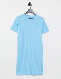 Голубое платье-футболка с логотипом Levis-Голубой