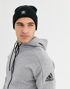 Черная шапка-бини с логотипом-трилистником Adidas Originals adicolor-Черный цвет